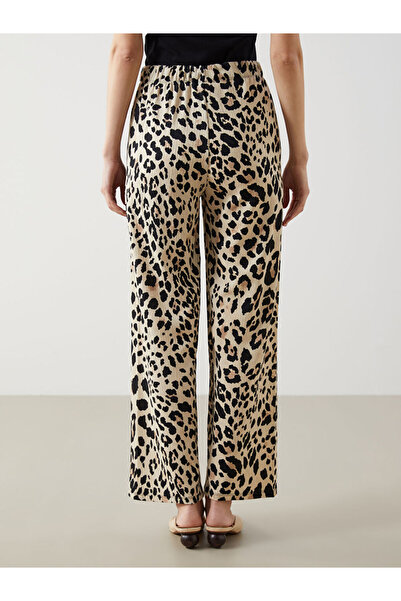 LC Waikiki New Season Elastic Waist Leopard Patterned Women's Trousers - S5Ah04Z8
