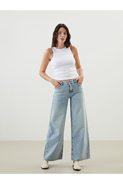 LC Waikiki Γυναικείο τζιν παντελόνι Indigo Wideleg