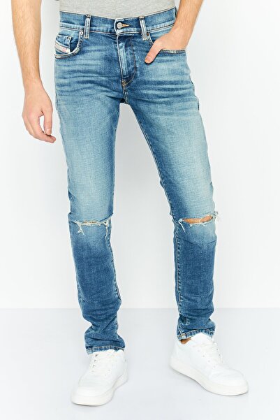 Diesel بنطلون جينز رجالي 2019 D Strukt Slim Fit قابل للتمدد، أزرق
