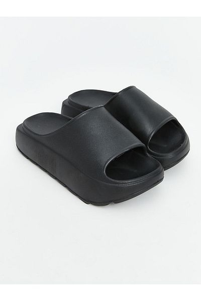 LC Waikiki LCW Βήματα Μαύρη Χοντρή Σόλα Γυναικεία Παντόφλα