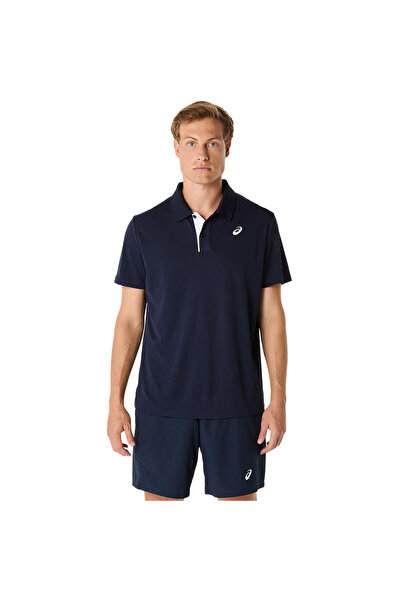 Asics Court Polo Erkek Mavi Kısa Kollu Tshirt 2041a340-400