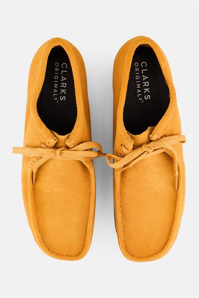 CLARKS Men Standard Wallabee Slip On Casual Shoes, Mustard