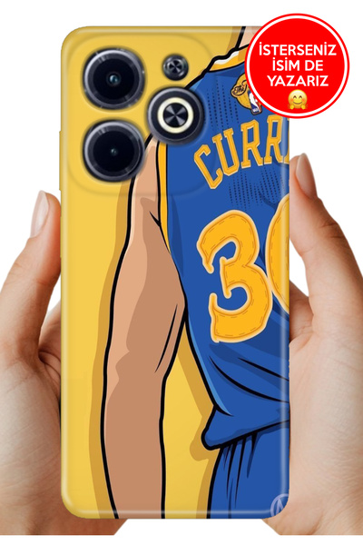 İnfinix Hot 40i (X6528B) Kılıf Ergonomik Resimli Desenli Silikon Curry Spor