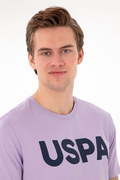 U.S. Polo Assn. Men's Regular Fit Crew Neck Lilac Basic T-Shirt 50297988-Vr034