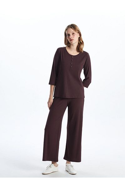LC Waikiki Elastic Waist Wide Leg Women's Trousers S58220Z8Nvy