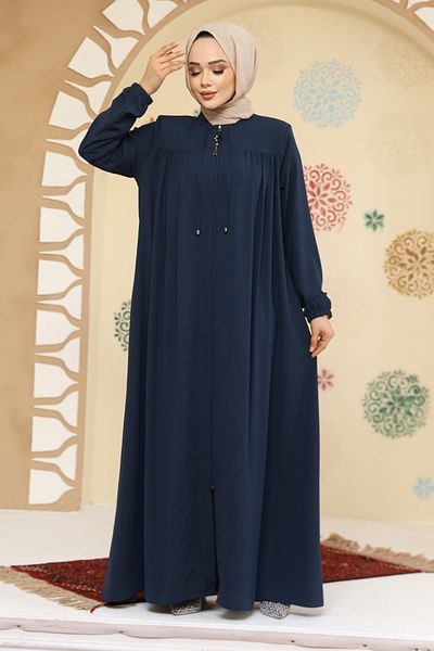 Neva Style Haina Hijab Albastru Petrol cu ​​Fermoar 45290PM