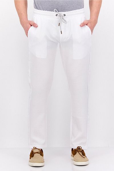 cabana Men Regular Fit Textured Sweatpants, White