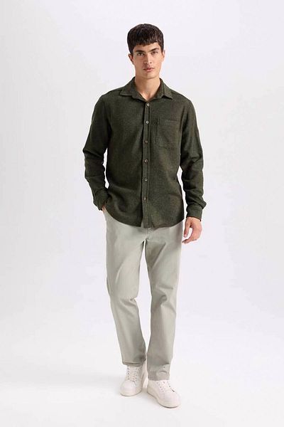 DeFacto Ανδρικό παντελόνι Regular Fit Regular Cut Light Khaki D7349ax/kh475
