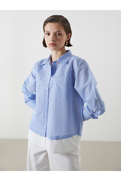 LC Waikiki Çizgili Poplin Kadın Gömlek
