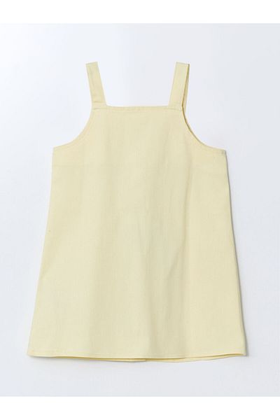 LC Waikiki New Season Square Collar Basic Gabardine Girl's Dress - S5Fj24Z1