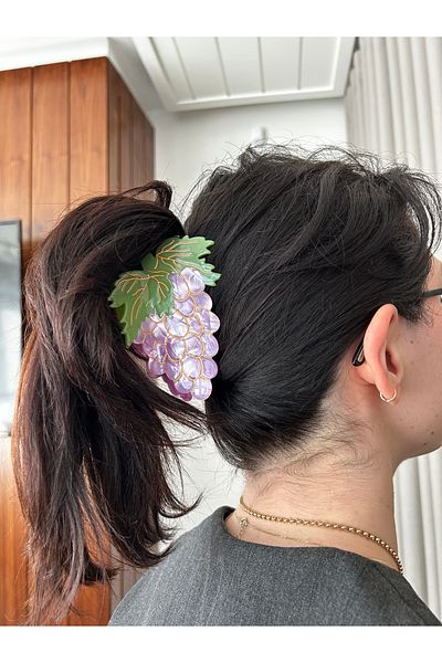 Nolana Fruit Figured Bone Acetate High Quality Buckle - Grape