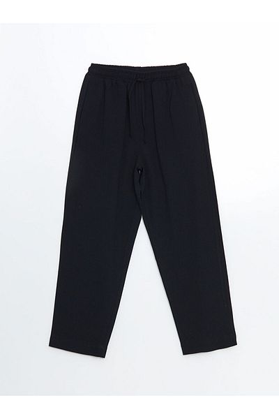 LC Waikiki Lcw Women's Elastic Waist Linen Blend Trousers Fast Fashion