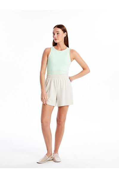 LC Waikiki Lcw Women's Elastic Waist Straight Shorts Fast Fashion