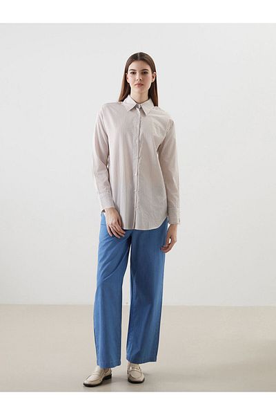 LC Waikiki New Season Striped Poplin Women's Shirt Tunic - S5Kj02Z8