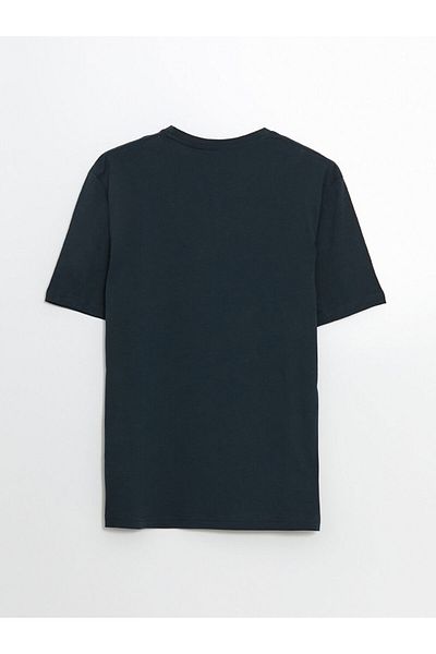 LC Waikiki Ανδρικό μπλουζάκι LCW Crew με κοντό μανίκι με εμπριμέ χτενισμένο βαμβάκι