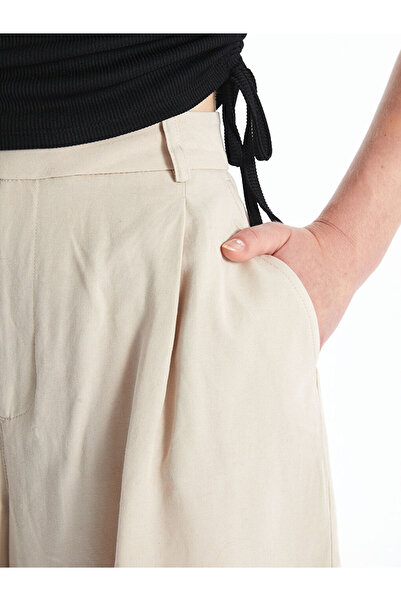 LC Waikiki Pohodlné dámské šortky z směsi plátě s plochým střihem