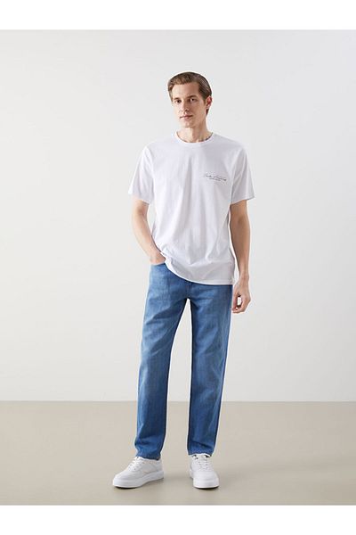 LC Waikiki Tricou pentru bărbați din bumbac pieptănat imprimat cu mânecă scurtă, sezon nou - S5KR60Z8
