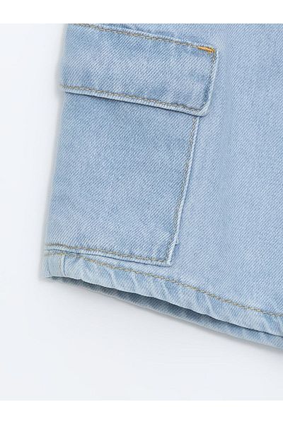 LC Waikiki Nou sezon, cu talie elastică pentru fete, sort de blugi cargo - S5G989Z4