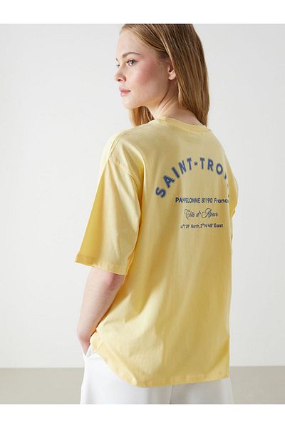 LC Waikiki Νέα σεζόν Crew Neck Printed Oversize Γυναικείο Tisort - S5IY02Z8