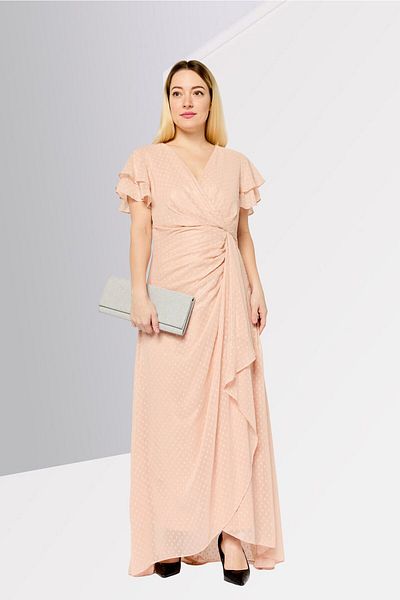 Dkny فستان ماكسي نسائي، وردي فاتح