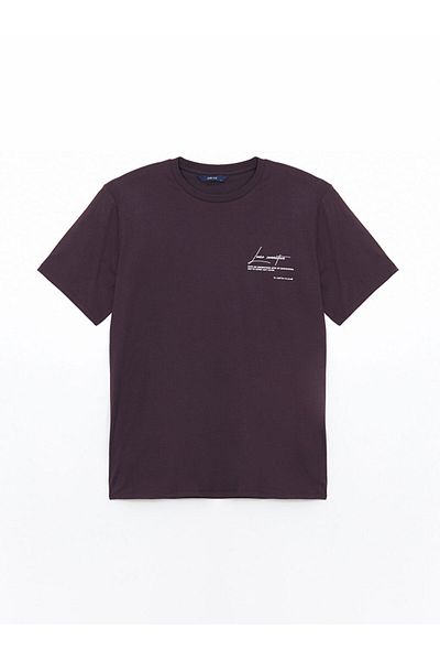 LC Waikiki New Season Crew Neck Κοντό μανίκι εμπριμέ χτενισμένο βαμβακερό ανδρικό Tisort - S5IQ56Z8