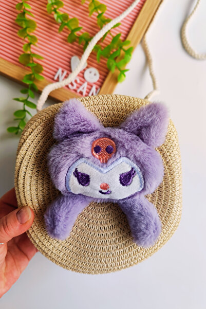 Nisankids Κοριτσίστικη ψάθινη τσάντα Kuromi για τα Χριστούγεννα (Ρυθμιζόμενο λουράκι)