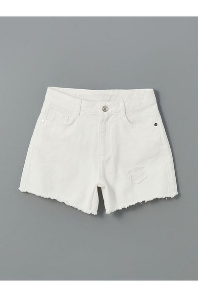 LC Waikiki New Season Κοριτσίστικο τζιν σορτς με ρυθμιζόμενο ελαστικό μέσης - S5L244Z4
