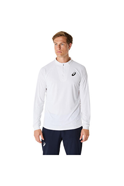 Asics Match Ls 1/2 Zıp Top Erkek Beyaz Uzun Kollu Tshirt 2041a321-100