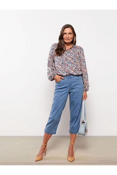 LC Waikiki Dámské Slim Fit Straight Jeans Capri