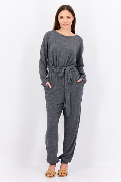 Philosophy Women Solid Long Sleeve Jumpsuit, Grey
