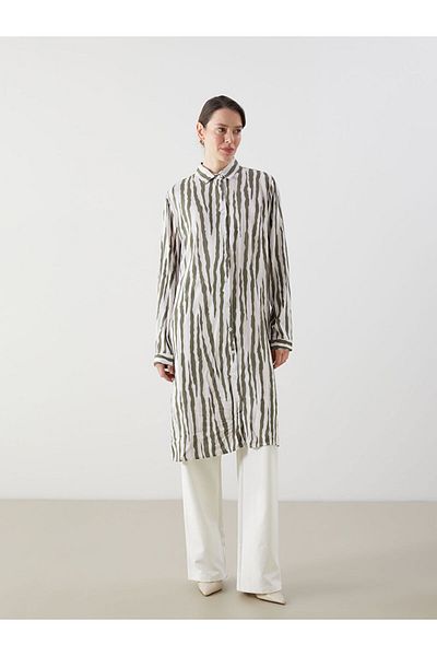 LC Waikiki Grace Indigo Patterned Women's Shirt Tunic