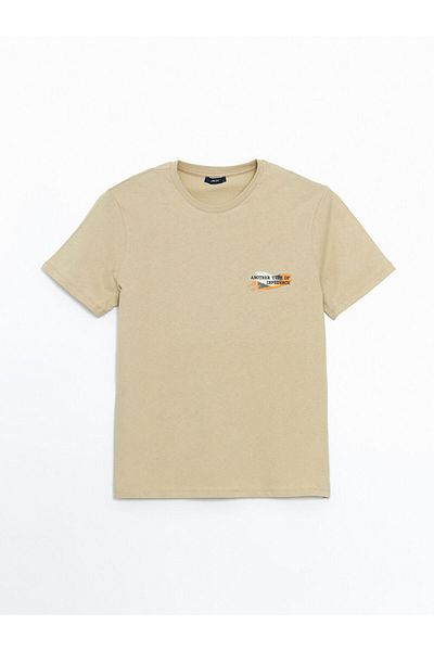 LC Waikiki New Season Crew Neck εμπριμέ χτενισμένο βαμβακερό ανδρικό Tisort - S5JI57Z8