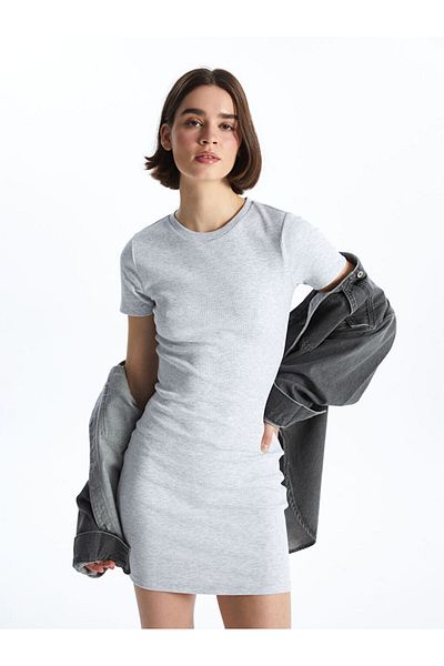 LC Waikiki Crew Neck Straight Short Sleeve Women's Dress