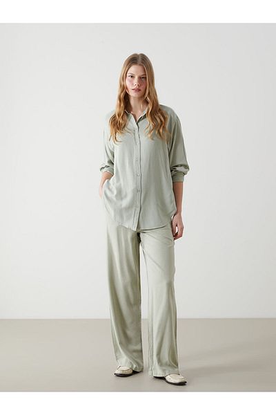 LC Waikiki New Season Elastic Waist Linen Blend Women's Trousers - S52606Z8