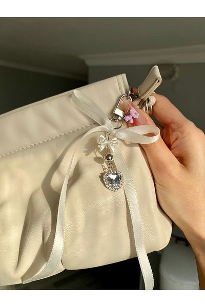 Pinky Lady Accesoriu pentru geanta prințesă inimă transparentă