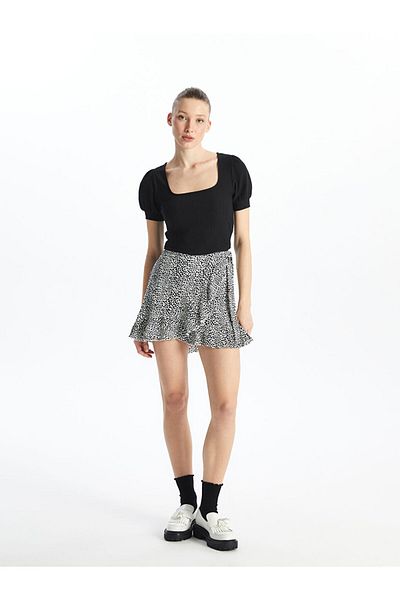 LC Waikiki Lcw Women's Patterned Skirt with Elastic Waist Fast Fashion