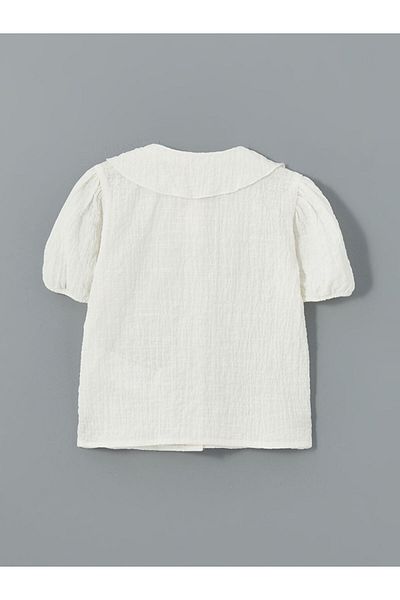 LC Waikiki Baby Collar Short Sleeve Basic Girl's Shirt