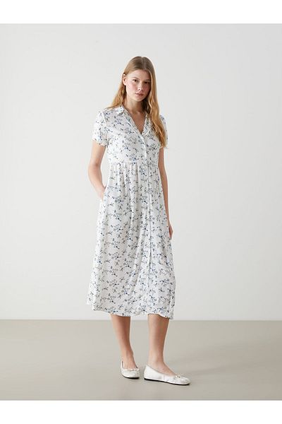 LC Waikiki Rochie cămașă pentru femei cu flori de sezon nou - S5H337Z8