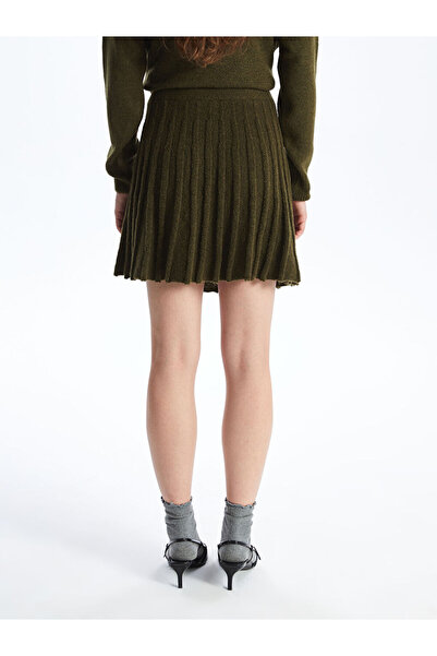 LC Waikiki LCW Kadın Beli Lastikli Düz Triko Etek Fast Moda