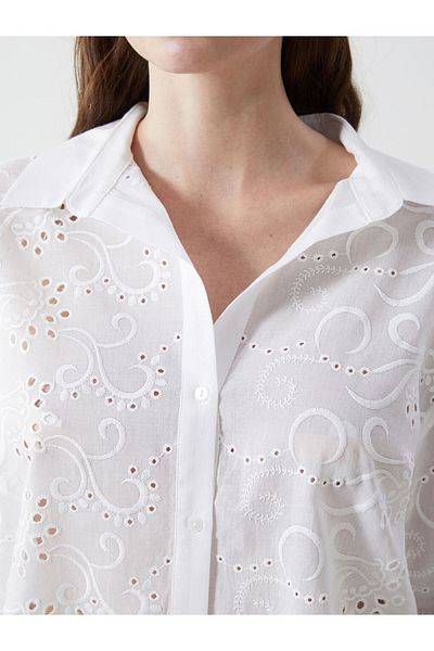 LC Waikiki New Season Openwork Oversize Women's Shirt - S5I319Z8