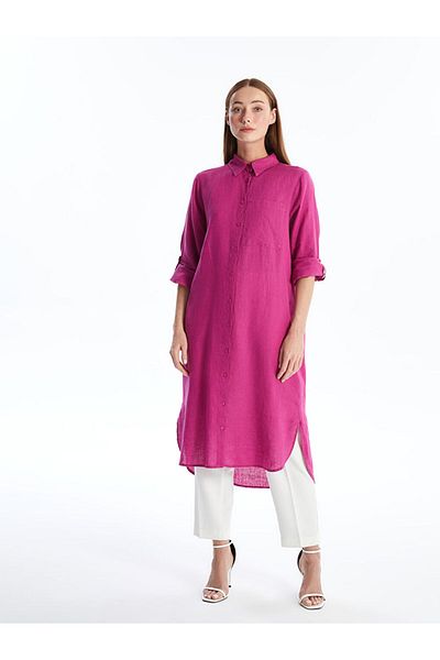 LC Waikiki Plain Oversize Linen Women's Shirt Tunic