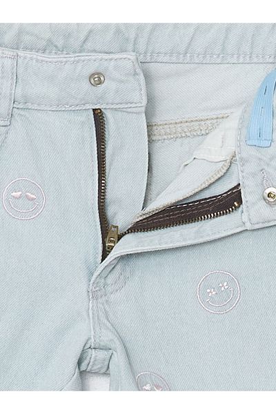 LC Waikiki Pantaloni scurți de jeans pentru fete cu talie elastică reglabilă