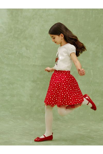 LC Waikiki Printed Girl's Skirt with Elastic Waist