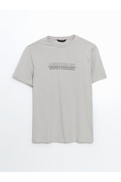 LC Waikiki Ανδρικό μπλουζάκι LCW Crew Neck με εμπριμέ χτενισμένο βαμβάκι
