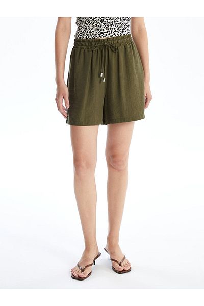 LC Waikiki Lcw Women's Elastic Waist Straight Shorts Fast Fashion