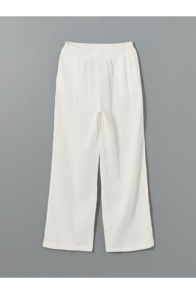 LC Waikiki Pantaloni de damă texturați cu talie elastică