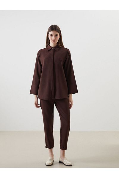 LC Waikiki Lcw Modest Brown Women's Elastic Waist Pants