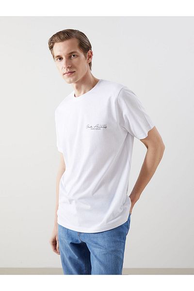 LC Waikiki Tricou pentru bărbați din bumbac pieptănat imprimat cu mânecă scurtă, sezon nou - S5KR60Z8