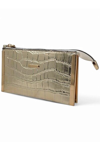 Evident Gold Kroko Küçük Porföy & Kadın El Çantası (19 X 11)