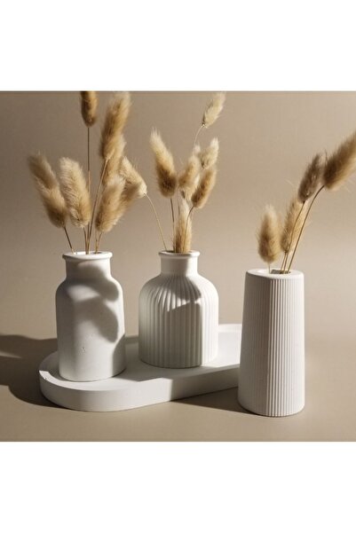 Minima Art Studio Dekoratif Üçlü Vazo Set
